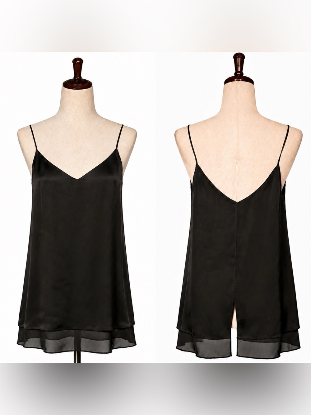 Rag & Bone silky two layer chemise top. V- neck, spaghetti strap tank top-
